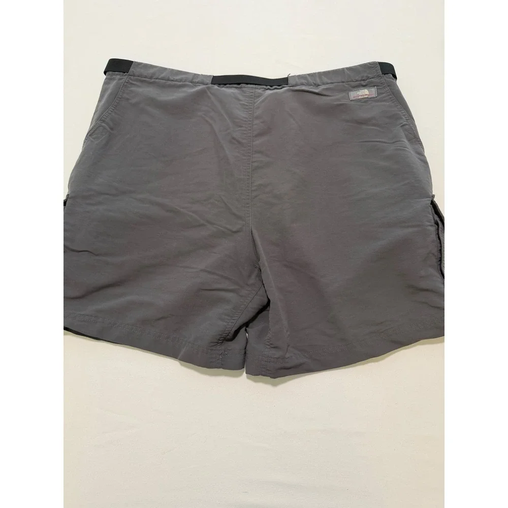 The North Face Mens XL Grey Nylon Belted Cargo Hiking Shorts Charcoal 6 Inseam